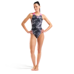 ArenaCamo Swimsuit V Back L - Maillot de bain natation femme