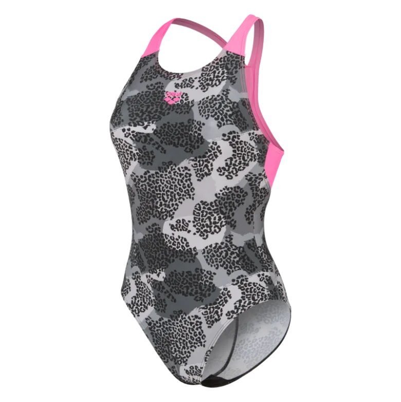 ArenaCamo Swimsuit V Back L - Maillot de bain natation femme