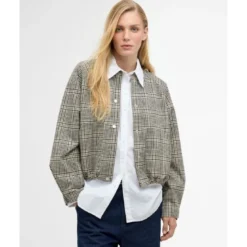 BarbourLeyburn Check Showerproof Bomber Jacket - Veste imperméable femme