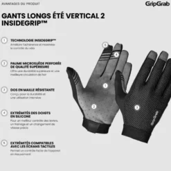 GripGrabVertical 2 InsideGrip™ Full Finger Summer Gloves - Gants VTT