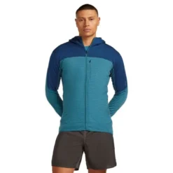 icebreakerMerino Blend 300 RealFleece Descender LS Zip Hoodie - Polaire en laine mérinos homme