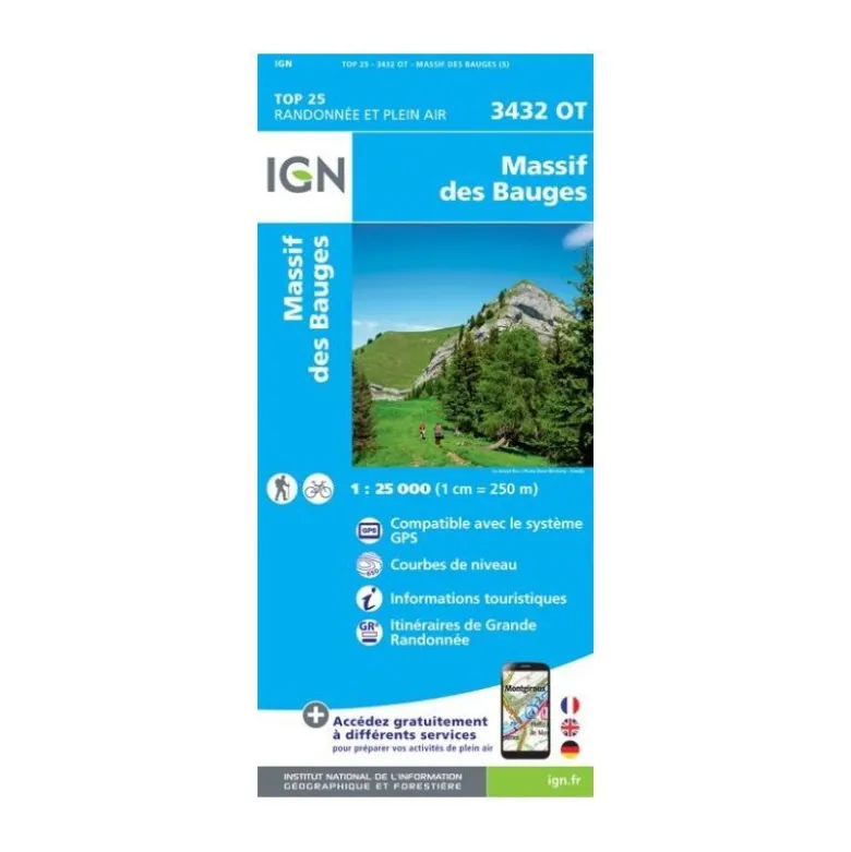 IGNMassif des Bauges - Carte topographique