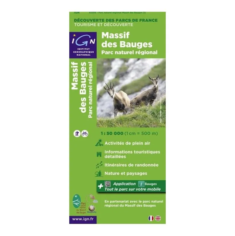 IGNPnr Massif Des Bauges - Carte topographique