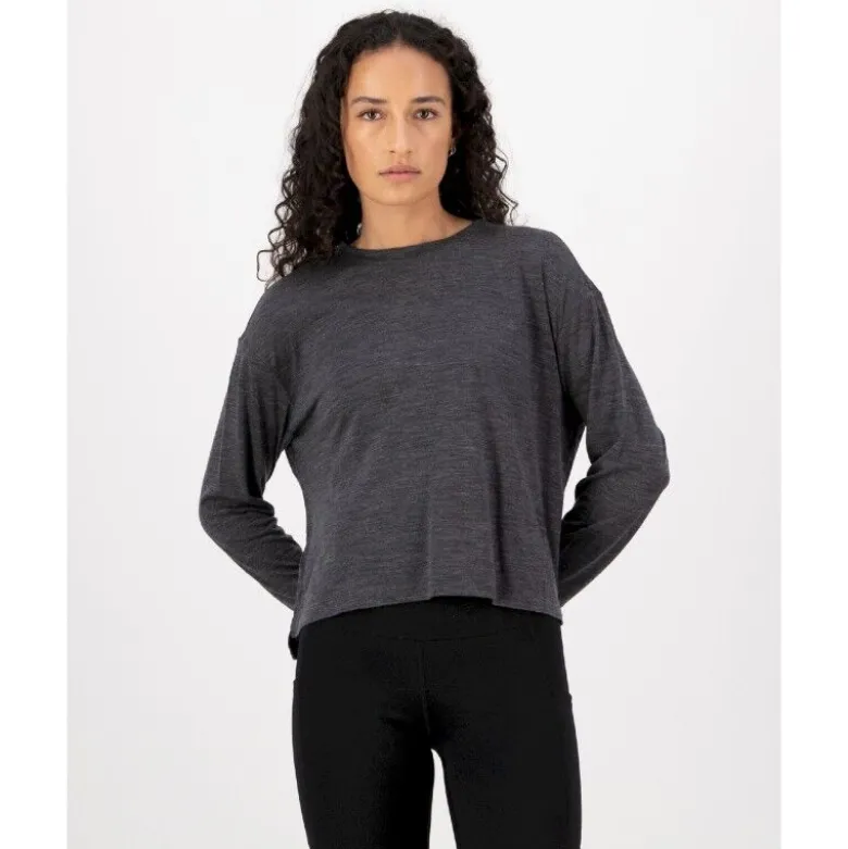 Mons RoyaleZephyr Merino Tencel™ Boxy Long Sleeve - T-shirt en laine mérinos femme
