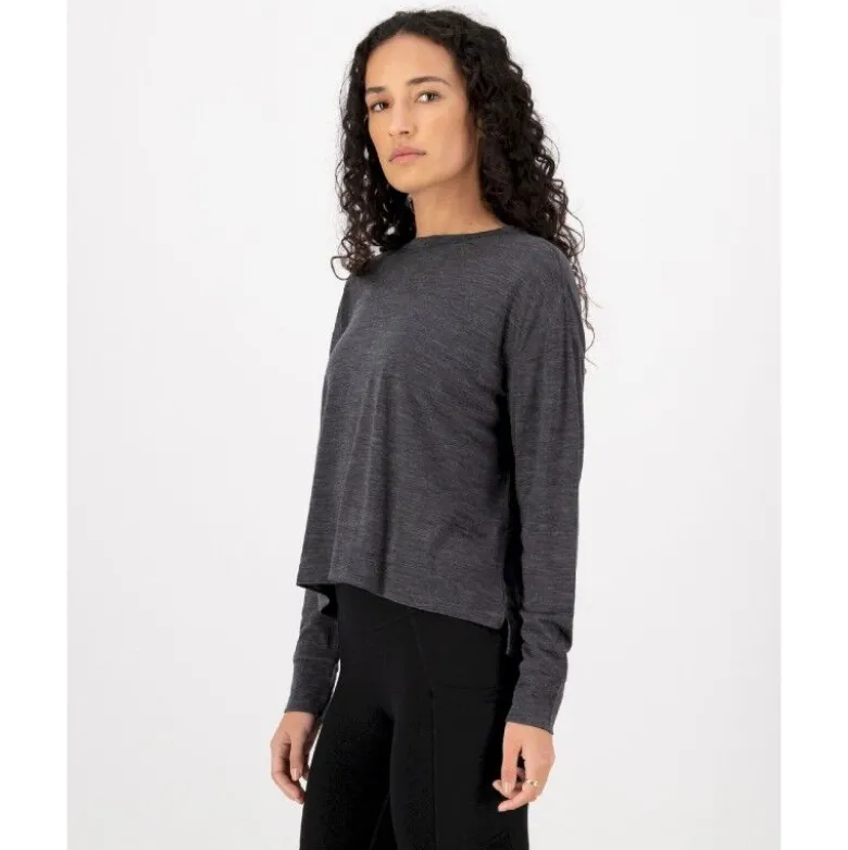 Mons RoyaleZephyr Merino Tencel™ Boxy Long Sleeve - T-shirt en laine mérinos femme