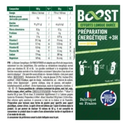 Punch PowerBoisson FFC - Boost Energetique - Plus 3 Heures - 500 g - Boisson énergétique