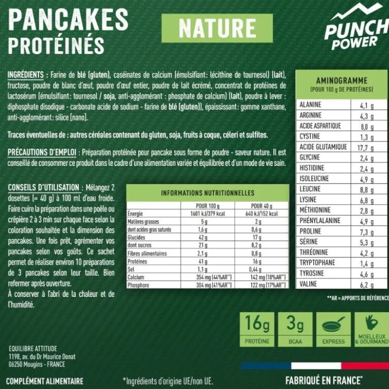 Punch PowerPancakes Proteines - Poudre 400 g - Petit-déjeuner