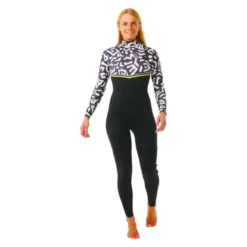 Rip CurlWomen E Bomb 4/3 mm Zip Free Sublimed Wetsuit - Combinaison de surf femme