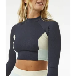 Rip CurlBlock Party Spliced Crop Long Sleeve - Haut de bikini femme