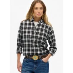 SuperdryCheck Flannel Boyfriend Shirt - Chemise femme