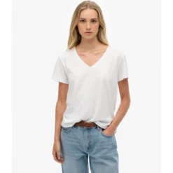SuperdryStudios Slub Emb Vee Tee - T-shirt femme