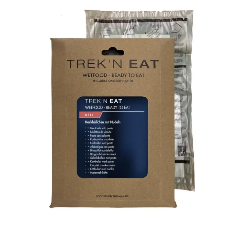 Trek'N EatBoulettes de viande avec pâtes + système autochauffant - Plat principal